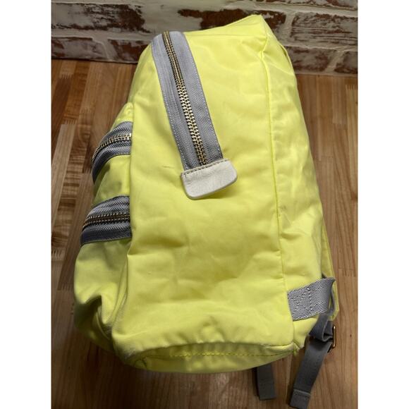 MARC JACOBS Backpack Yellow Leather Trim Gold Buckles Mother Bag Designer - Picture 7 of 16